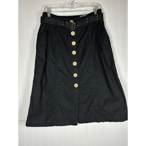 Live a Little Black caught in button down midi belt skirts emo goth grunge Sz 10 - Picture 10 of 10
